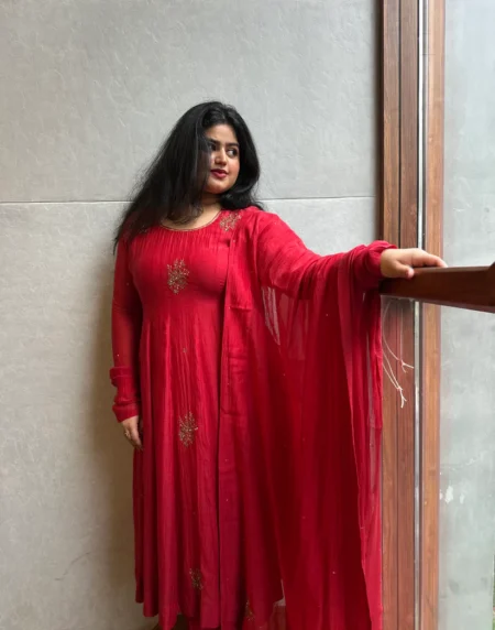 Scarlett - Red Anarkali Set